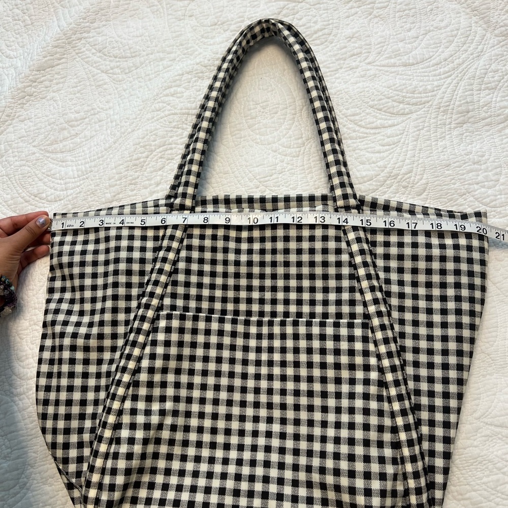 Black & White Gingham Tote Bag - Picture 7 of 11
